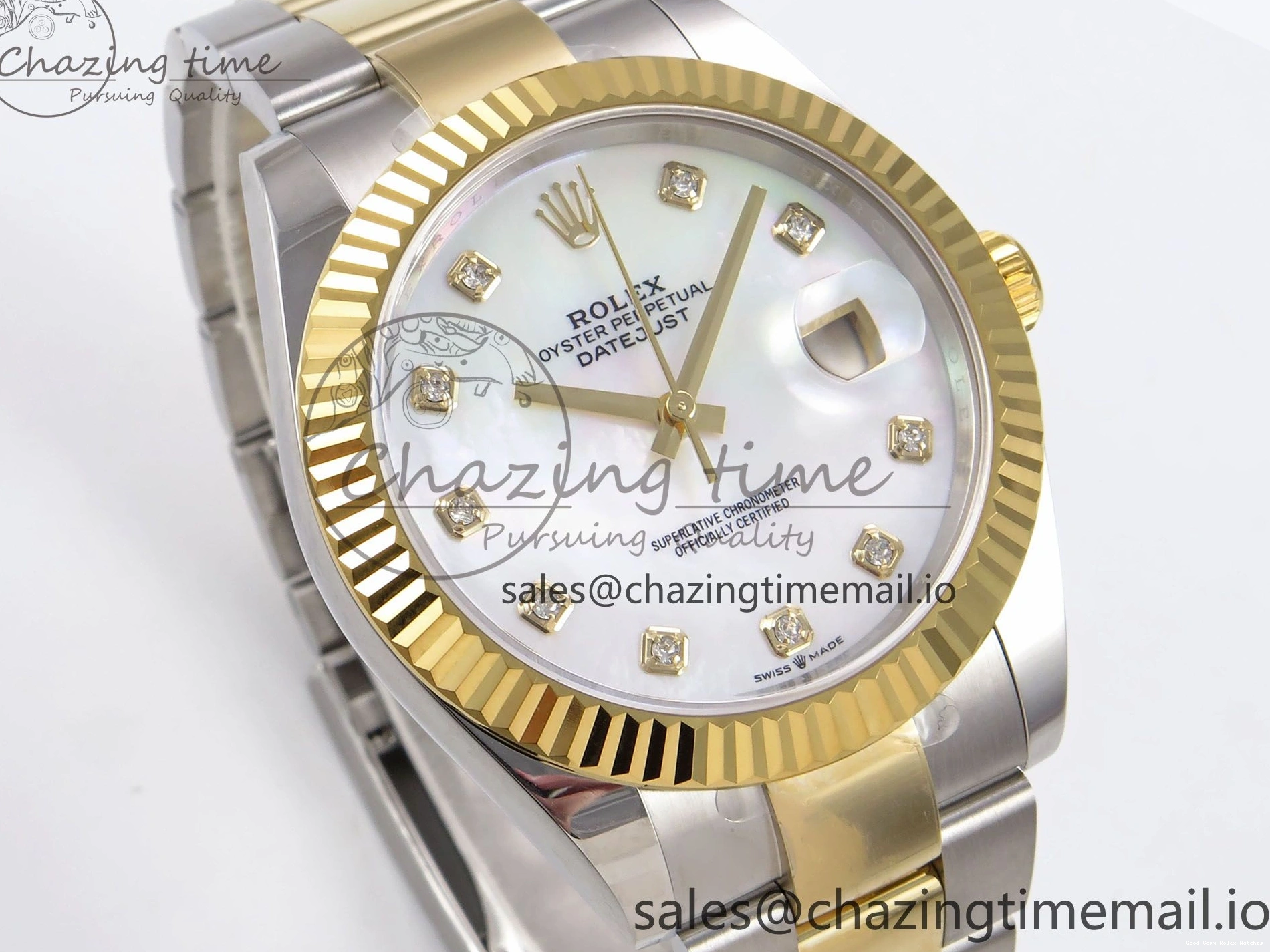 Best AAA Replica Sites MOP EWEF Best 126333 Unique Bracelet Oyster SS Dial Edition 970 DateJust on 41 YG White A 1228